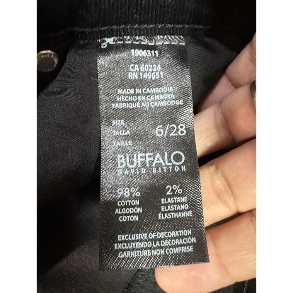 David Bitton Buffalo Nyla Corduroy Pants Women 6/28 Straight Leg Stretch Black - Picture 4 of 9